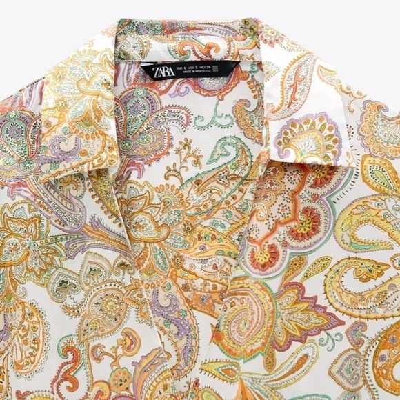 Zara Paisley Print Tunic Dress Flowy XS - Picture 6 of 9